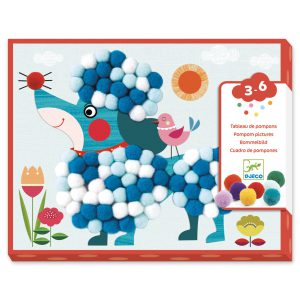 יצירה לקטנטנים - הדבקה פונפונים כלבים Djeco