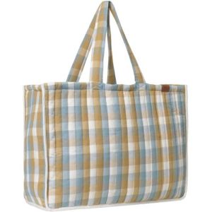 תיק חופשה קווילט ענק - Cottage Blue Checks - Fablab