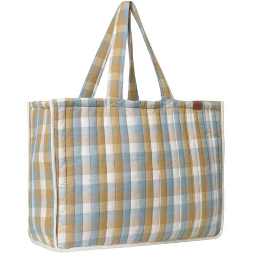 תיק חופשה קווילט ענק - Cottage Blue Checks - Fablab