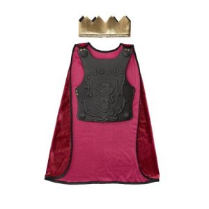 תחפושת - אביר אגדי (גלימה, שריון ,כתר) - 5-6 - Great Pretenders