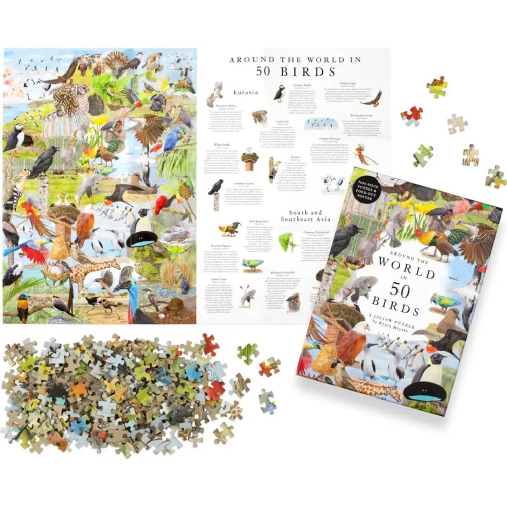 ⁦פאזל 100 חלקים - Around the World - 50 Birds⁩ – תמונה ⁦3⁩