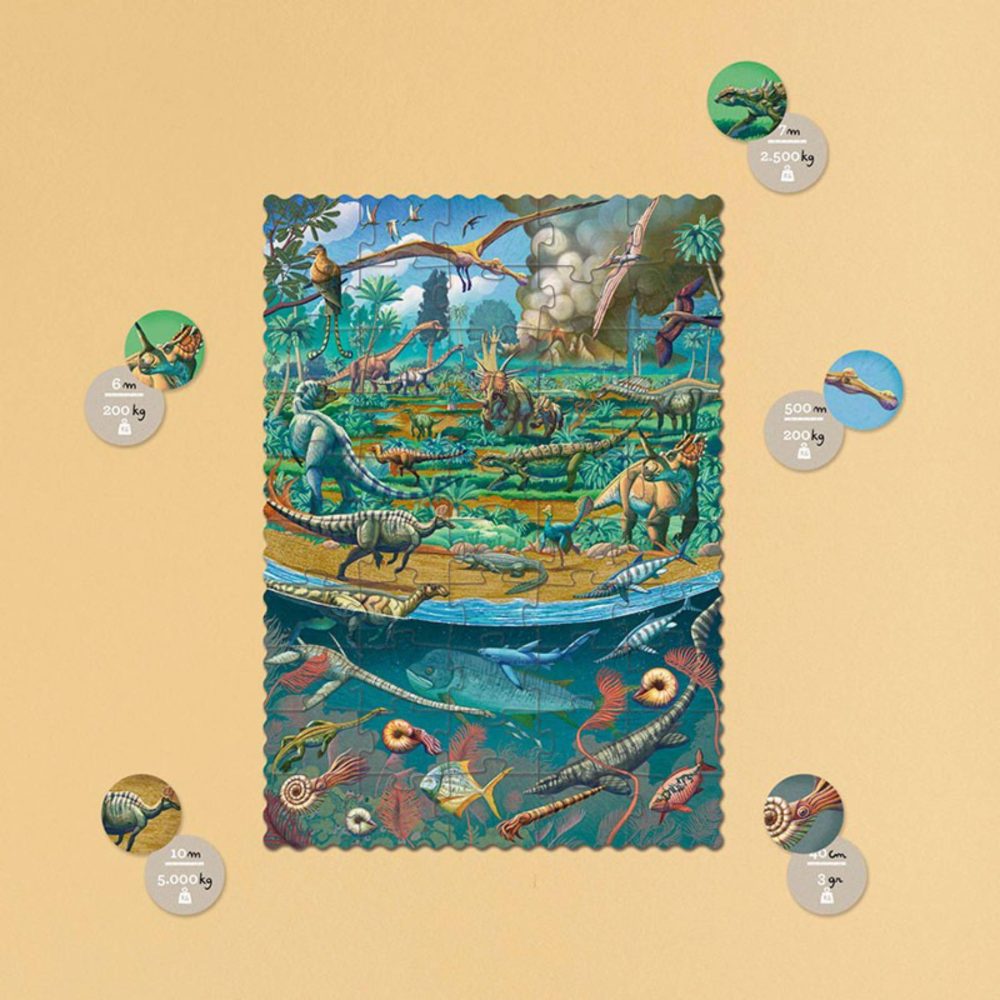 ⁦פאזל קטן - דינוזאורים (50 חלקים) Londji⁩ – תמונה ⁦3⁩