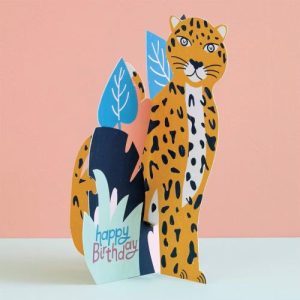 כרטיס ברכה תלת מימדי - Leopard