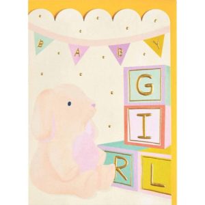 כרטיס ברכה - Baby Girl Rabbit