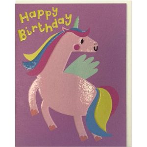 כרטיס ברכה קטן - Happy Birthday unicorn