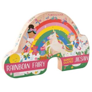 פאזל 80 חלקים מעוצב עם עיטורים כסופים - פיות קשת בענן Floss&Rock