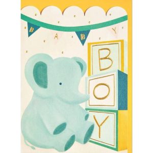כרטיס ברכה - Baby Boy Elephant