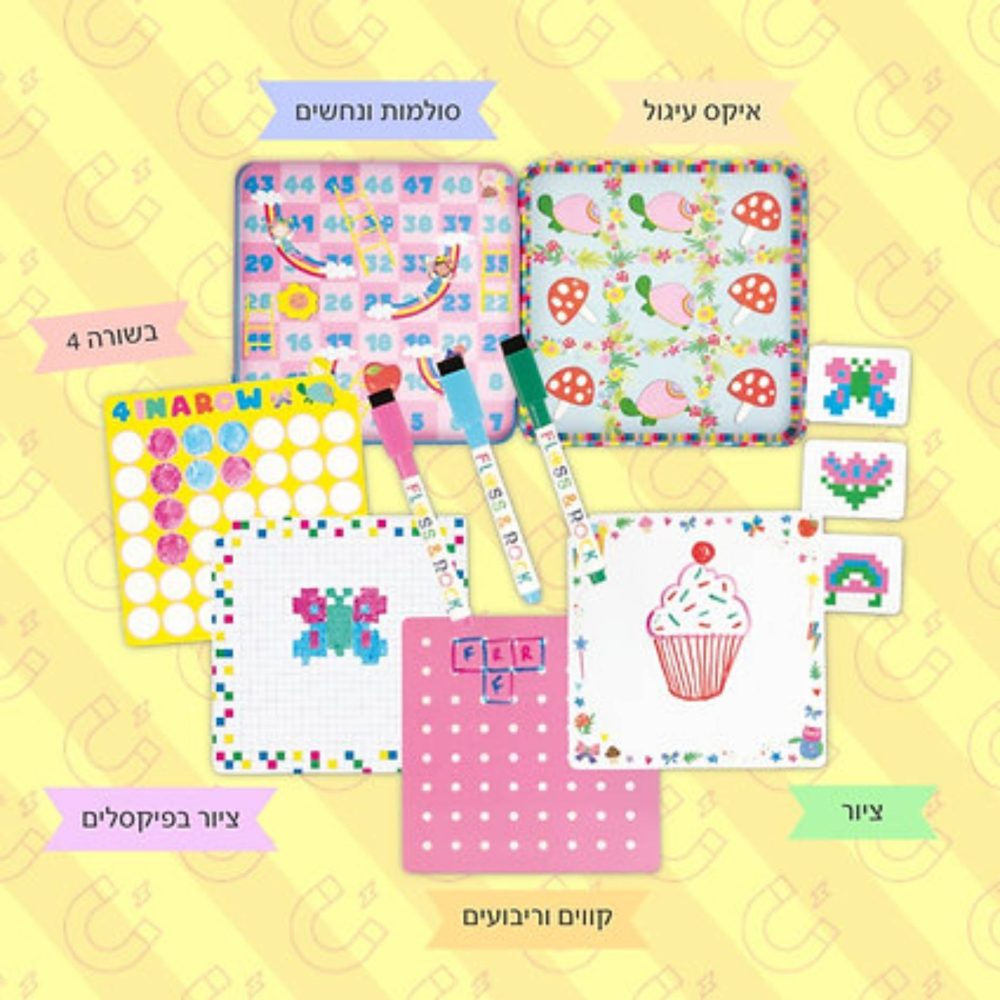 ⁦משחקי מגנטים וטושים מחיקים- פיות קשת בענן- Floss&Rock⁩ – תמונה ⁦3⁩