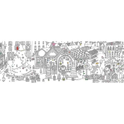 קונצרטינה שוק כריסמס עם מדבקות קסם להעברה - Usborn – תמונה 2