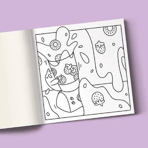 חוברת צביעה קאוואי - אוכלים – תמונה 3