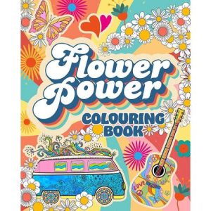 חוברת צביעה פרחי שנות ה 60 ו ה 70 Flower Power