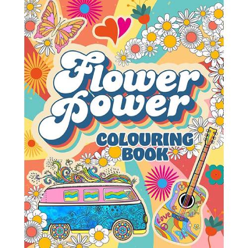חוברת צביעה פרחי שנות ה 60 ו ה 70 Flower Power