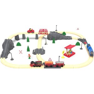 ערכת רכבת עץ חשמלית 76 חלקים  Myka Fort