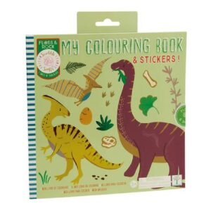 חוברת צביעה ריחנית עם מדבקות - דינוזאורים  Floss & Rock