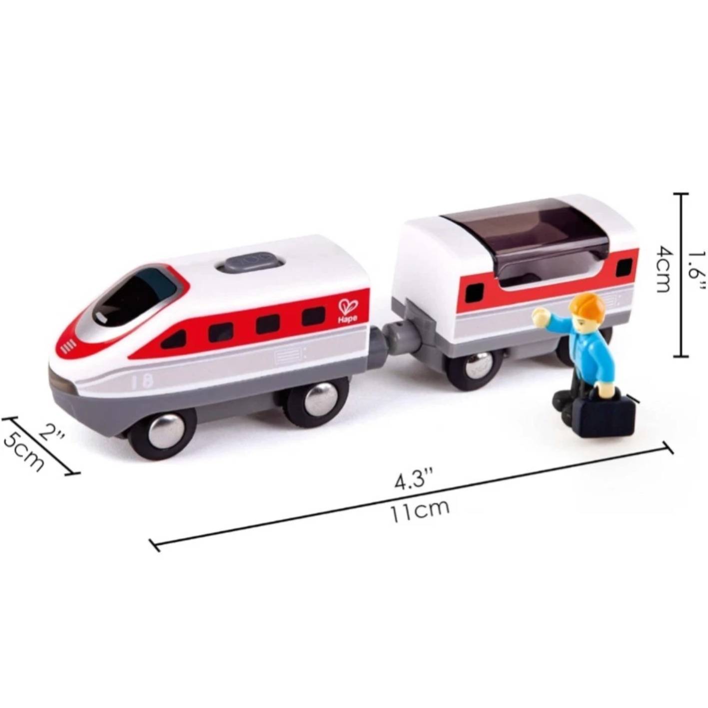 רכבת בין עירונית עם סוללות Hape – תמונה 3