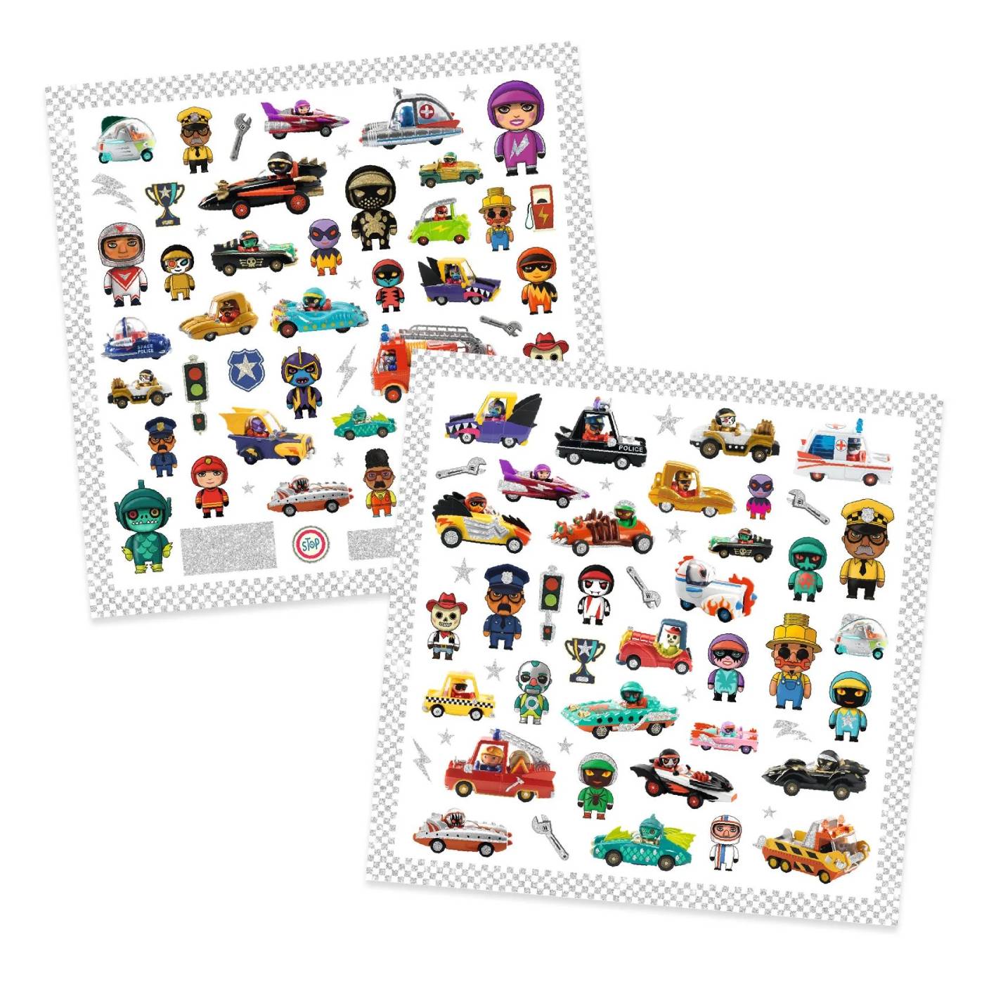 160 מדבקות - עולם הקרייזי מוטורס המנצנץ Djeco – תמונה 2