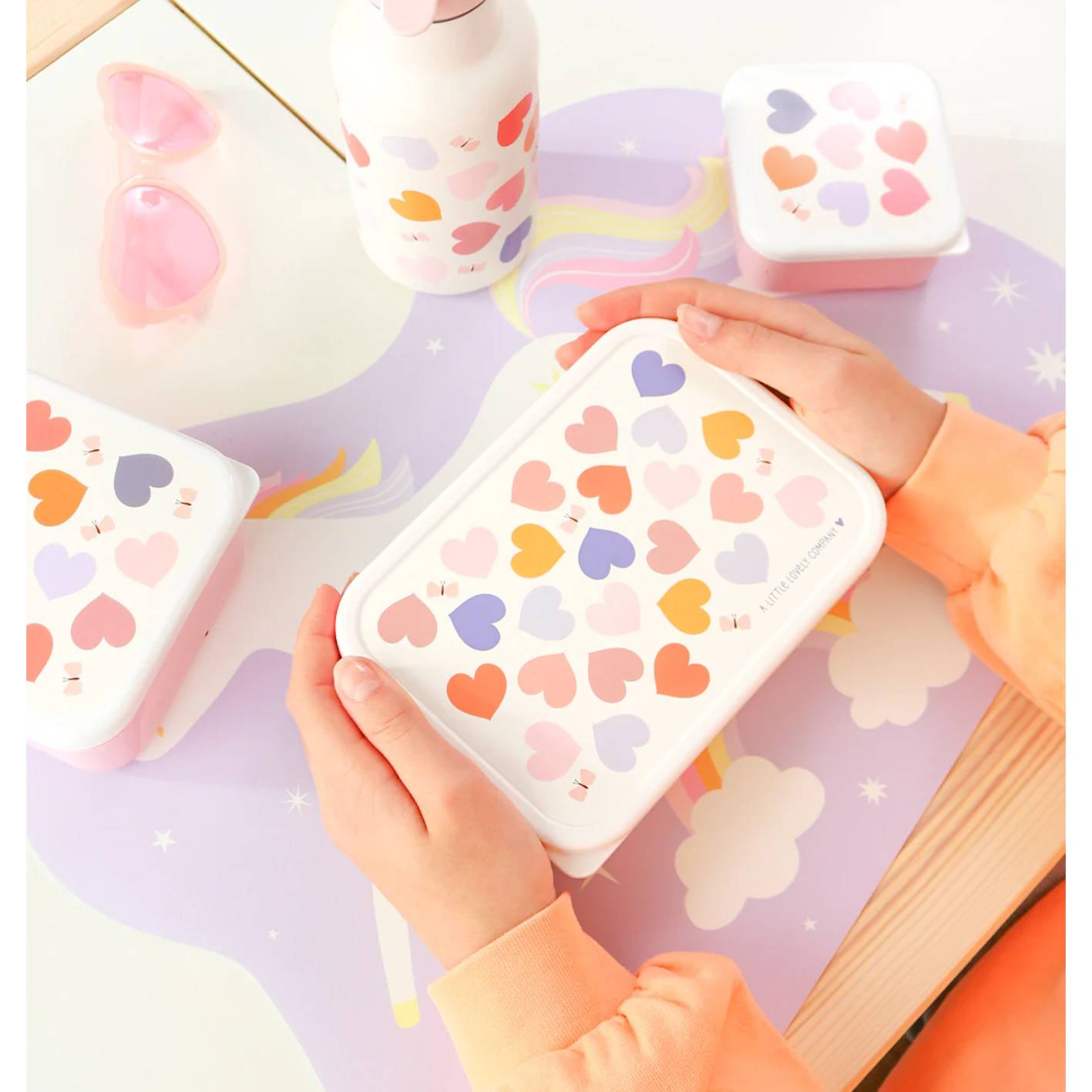 קופסת אוכל נירוסטה לבבות Little Lovely – תמונה 5