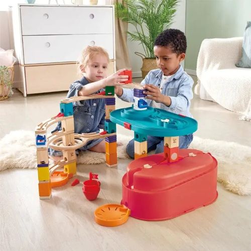 סט בניית מסלולי גולות בדלי אחסון Hape – תמונה 3