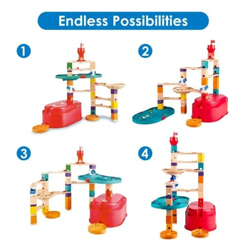 סט בניית מסלולי גולות בדלי אחסון Hape – תמונה 4