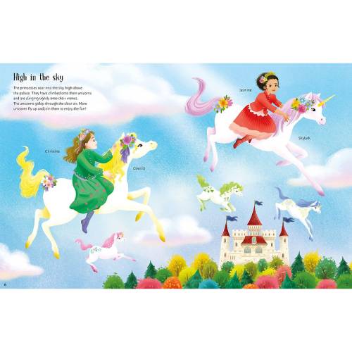 חוברת הלבשה מדבקות - נסיכות חדי קרן Usborne – תמונה 2