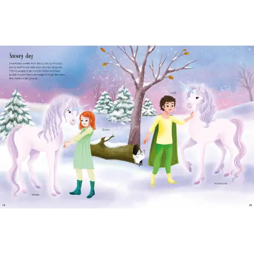 חוברת הלבשה מדבקות - נסיכות חדי קרן Usborne – תמונה 4