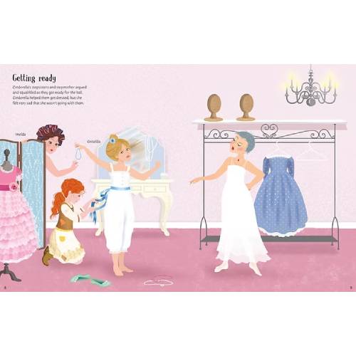 חוברת הלבשה מדבקות - סינדרלה Usborne – תמונה 4