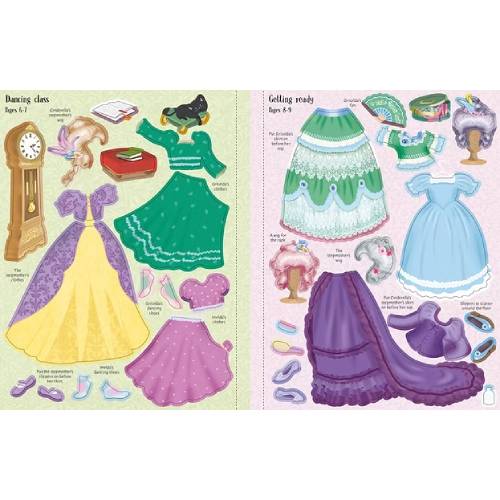 חוברת הלבשה מדבקות - סינדרלה Usborne – תמונה 5