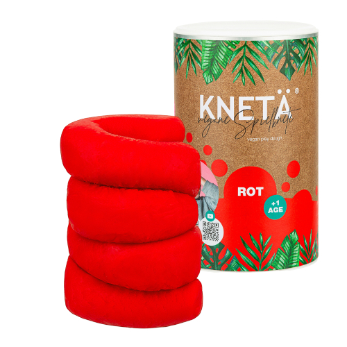בצק משחק טבעוני - צנצנת 1 קג בצבע אדום KNETA