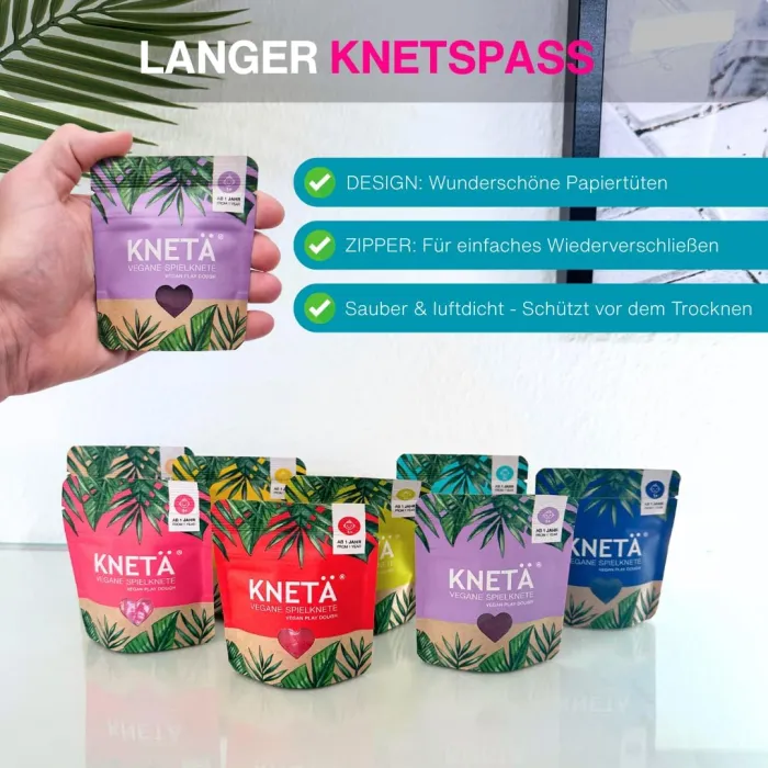 בצק משחק טבעוני אורגני - סגול - 20 גרם KNETA – תמונה 3