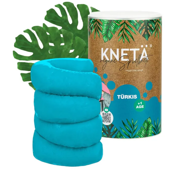 בצק משחק טבעוני - צנצנת 1 קג בצבע טורקיז KNETA